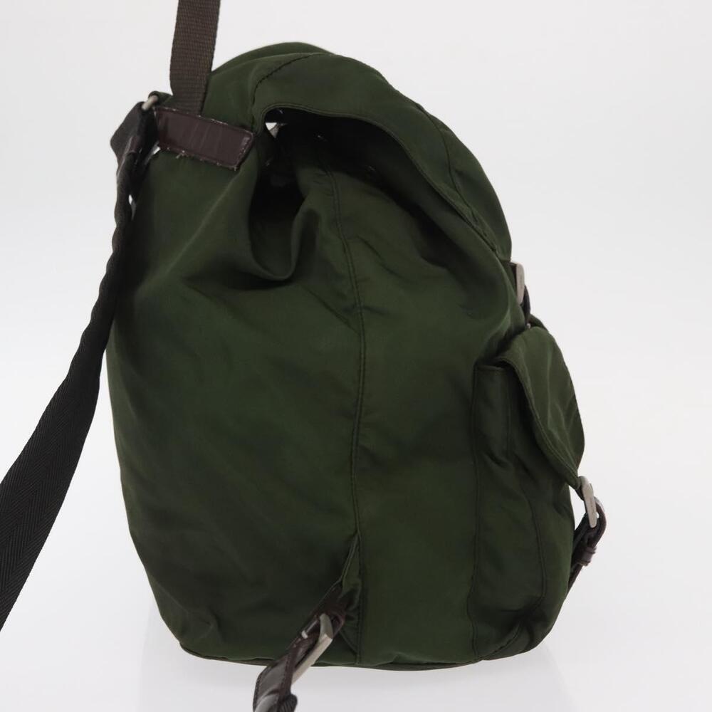 PRADA Backpack Nylon Khaki Silver Auth ti3500 - Picture 4 of 16